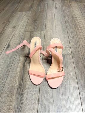 Cape Robbin Blush Pink Ankle Tie Block Heels